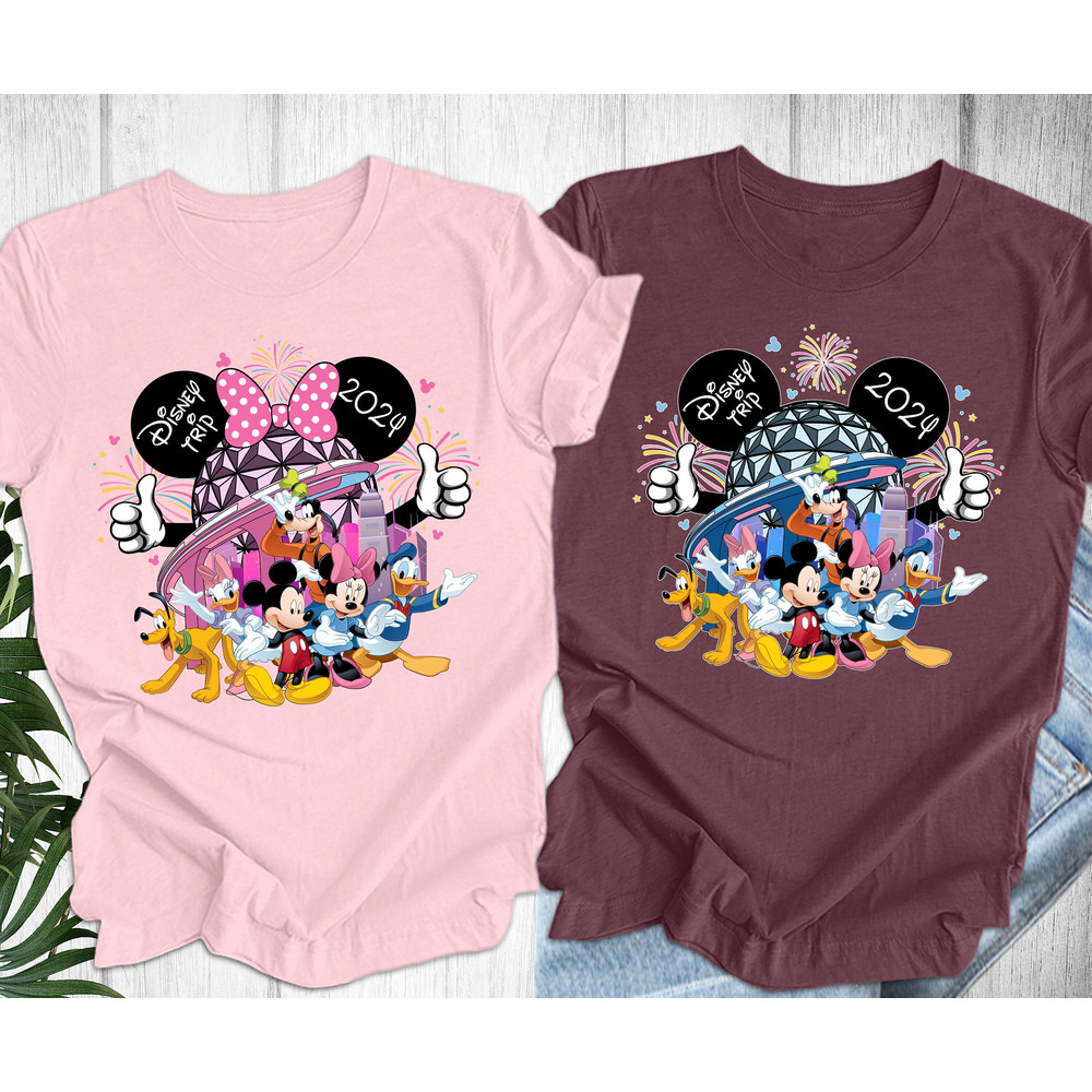 Disney Trip 2024 Mickey Minnie Epcot Tour Shirt, Mickey Ears Epcot Shirt, Disney Family Trip Shirt, Disney Characters Shirt, Mickey Head Tee.jpg