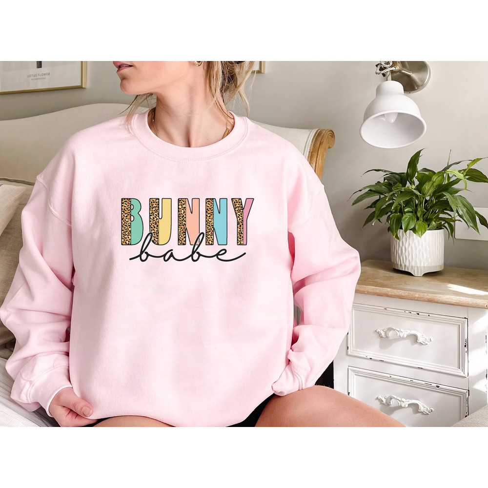 Bunny Babe Sweatshirt, Bunny Babe T-Shirt, Bunny T-Shirt, Easter Day Shirt, Easter Bunny Shirt, Leopard Bunny Shirt, Cute Easter T-Shirt.jpg