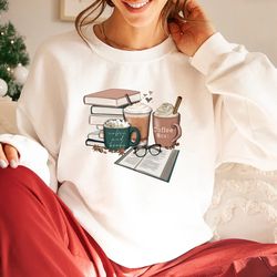 coffee and books sweatshirt, librarian hoodies, books and co, 70
