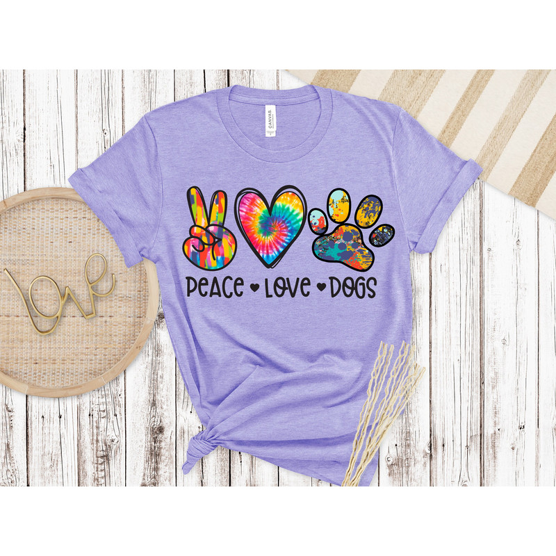 Peace Love Dogs Shirt, Dog Shirt, Dog Moms Shirt, Dog Owner Gift Shirt, Mothers Day Shirt, Veterinarian Shirt, Dog Lover Shirt, Love Shirt.jpg