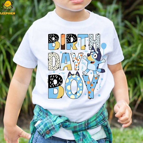 Bluey Birthday Boy Shirt, Bluey Birthday Girl Shirts, Personalized Bluey Family Shirt, Custom Bluey Birthday Shirt, Bluey Party Shirt.jpg