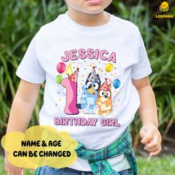 custom bluey birthday shirt, bluey birthday girl shirts, per, 30