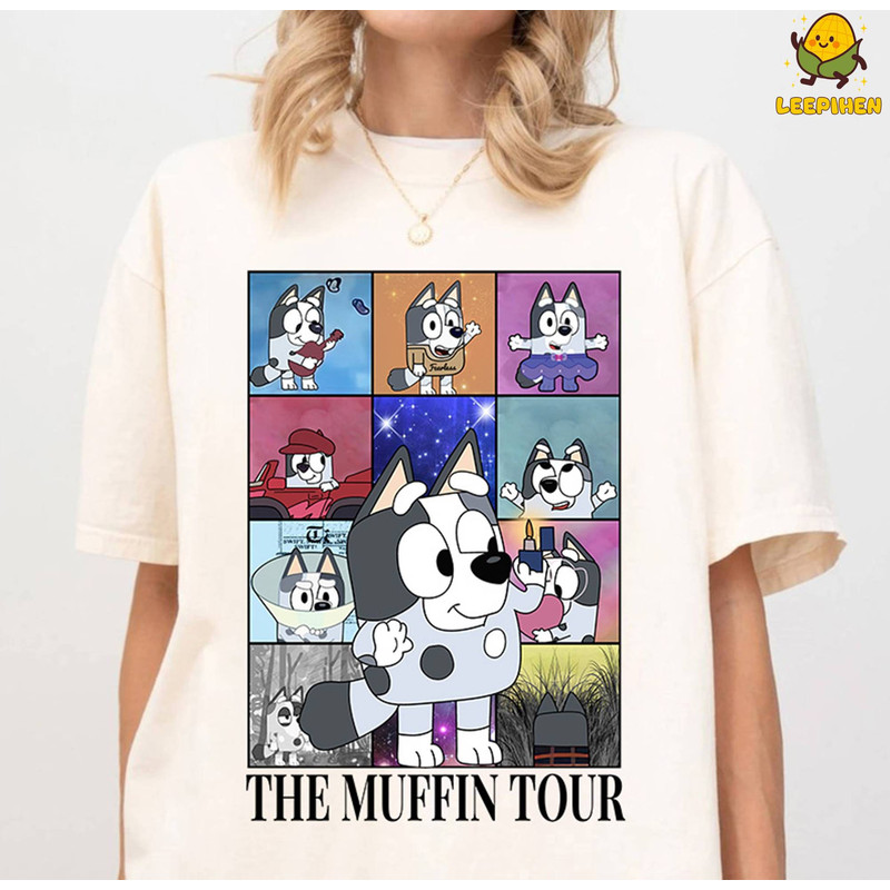 Muffin The Eras Tour Shirt, Bluey Muffin Shirt, Muffin Heeler Time Out Tour Shirt, Muffin Heeler Shirt, Muffin Madness, Bluey Family Shirts.jpg