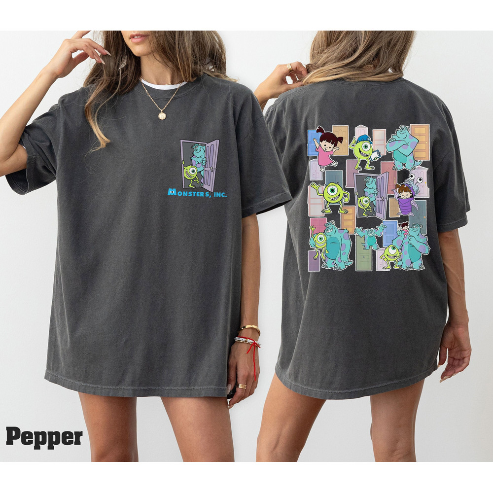 Two-sided We Scare Because We Care Comfort Colors Shirt, Monsters Inc Birthday Shirt, Disney Pixar Shirt, Mike And Sulley Shirt.jpg
