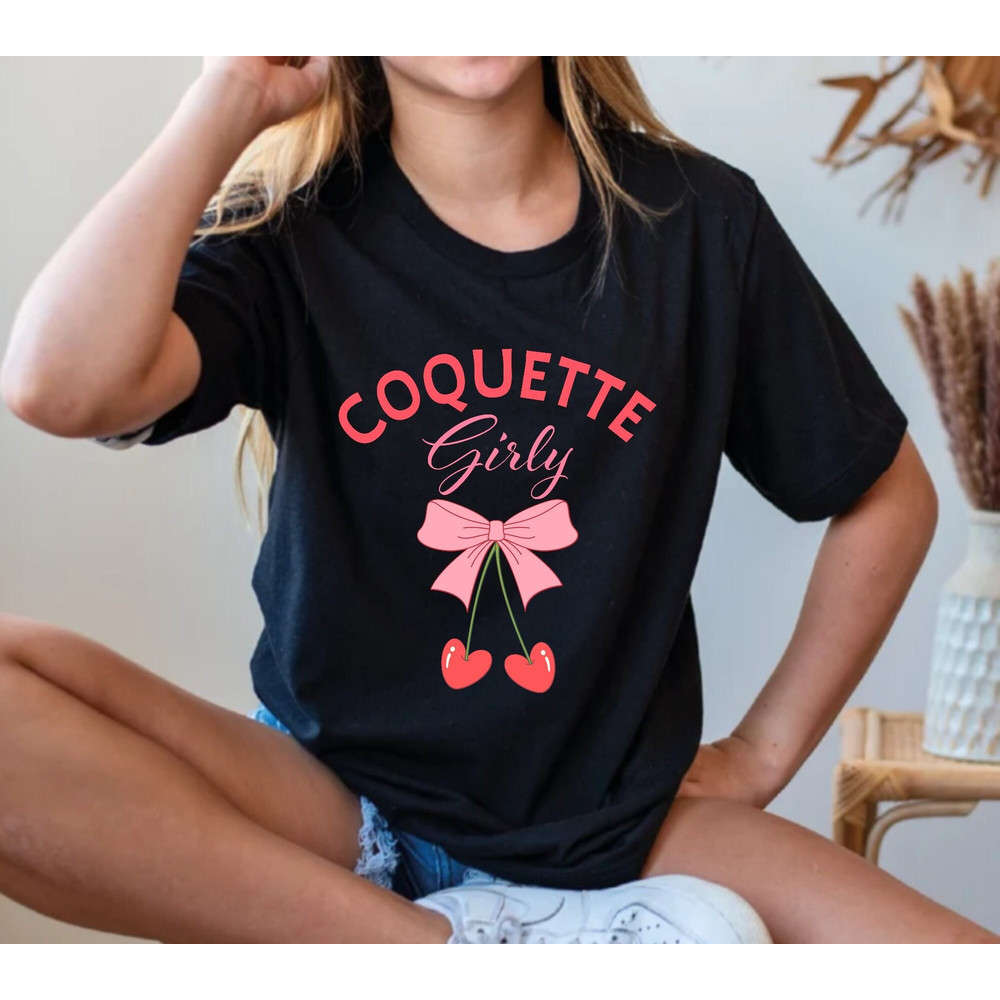 Cherry and Bow Sweatshirt, Cherry Shirt, Coquette T-shirt, Pink Bow Sweatshirt, Trendy Ribbon Crewneck, Womens sweatshirt, Ribbon Shirt.jpg