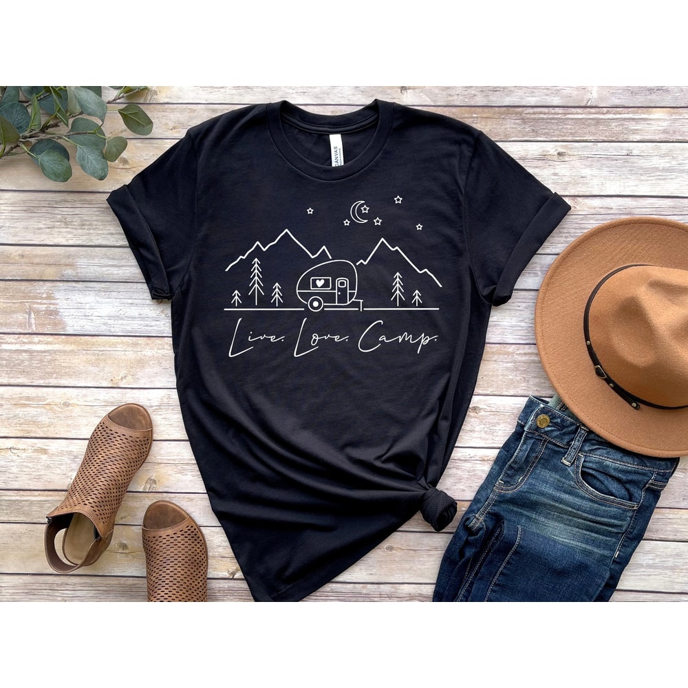 Live Life Camp Shirt, Camping T-Shirt, Travel Shirt, Hiking Shirt, Adventure Shirt, Mountain Shirt, Explorer Shirt.jpg