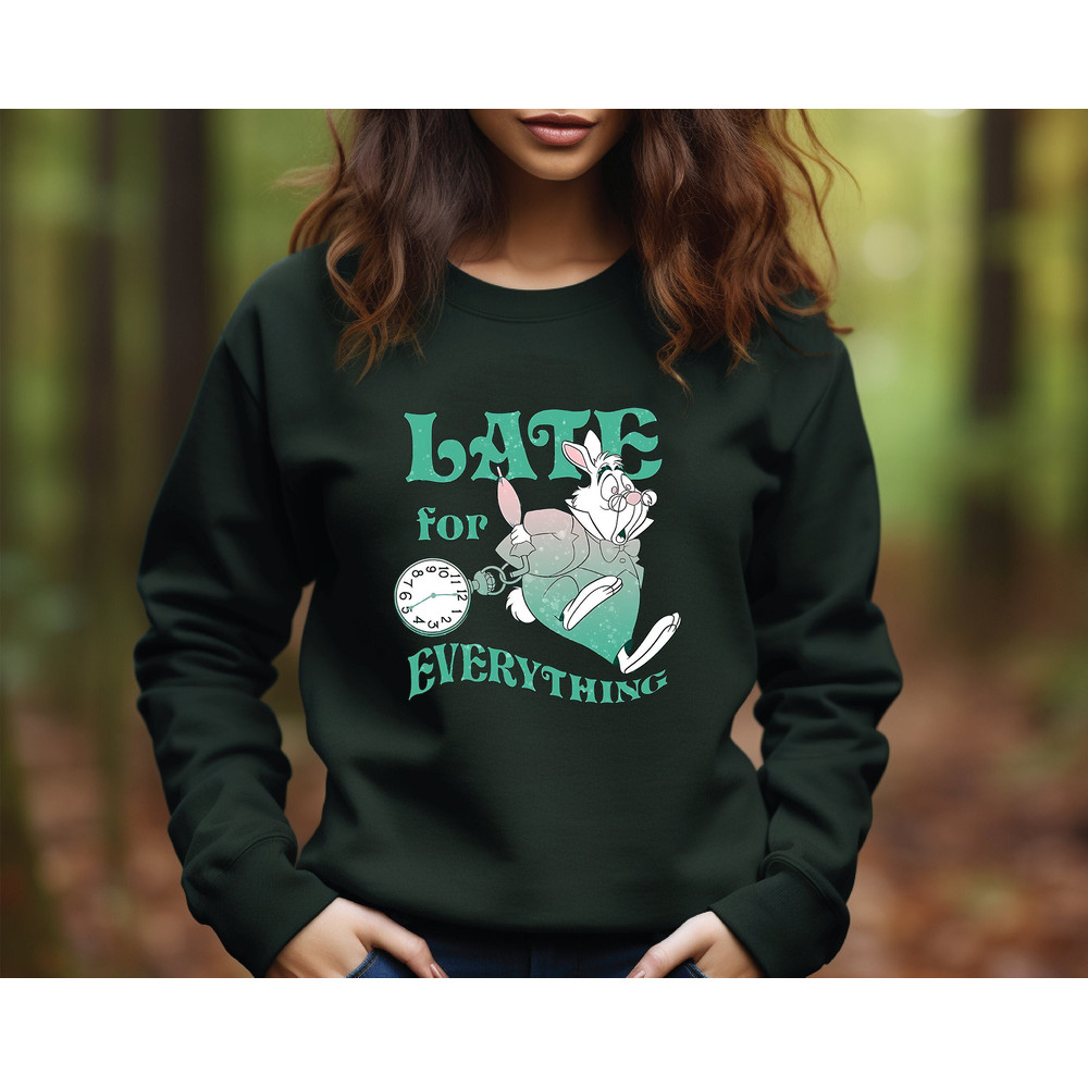 Disney Alice In Wonderland White Rabbit Shirt, Late For Everything Tee, Retro Disney White Rabbit Shirt, Disneyland Family Trip Shirt.jpg