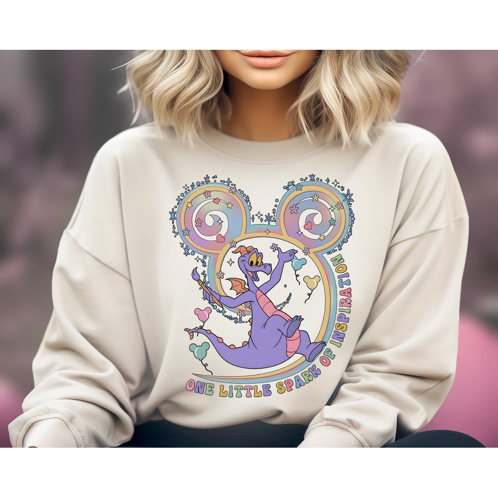 One Little Spark Of Inspiration, Disney Figment Dragon Shirt, Epcot Figment Sweatshirt, Disney Purple Dragon Shirt, Kids Epcot Shirt.jpg