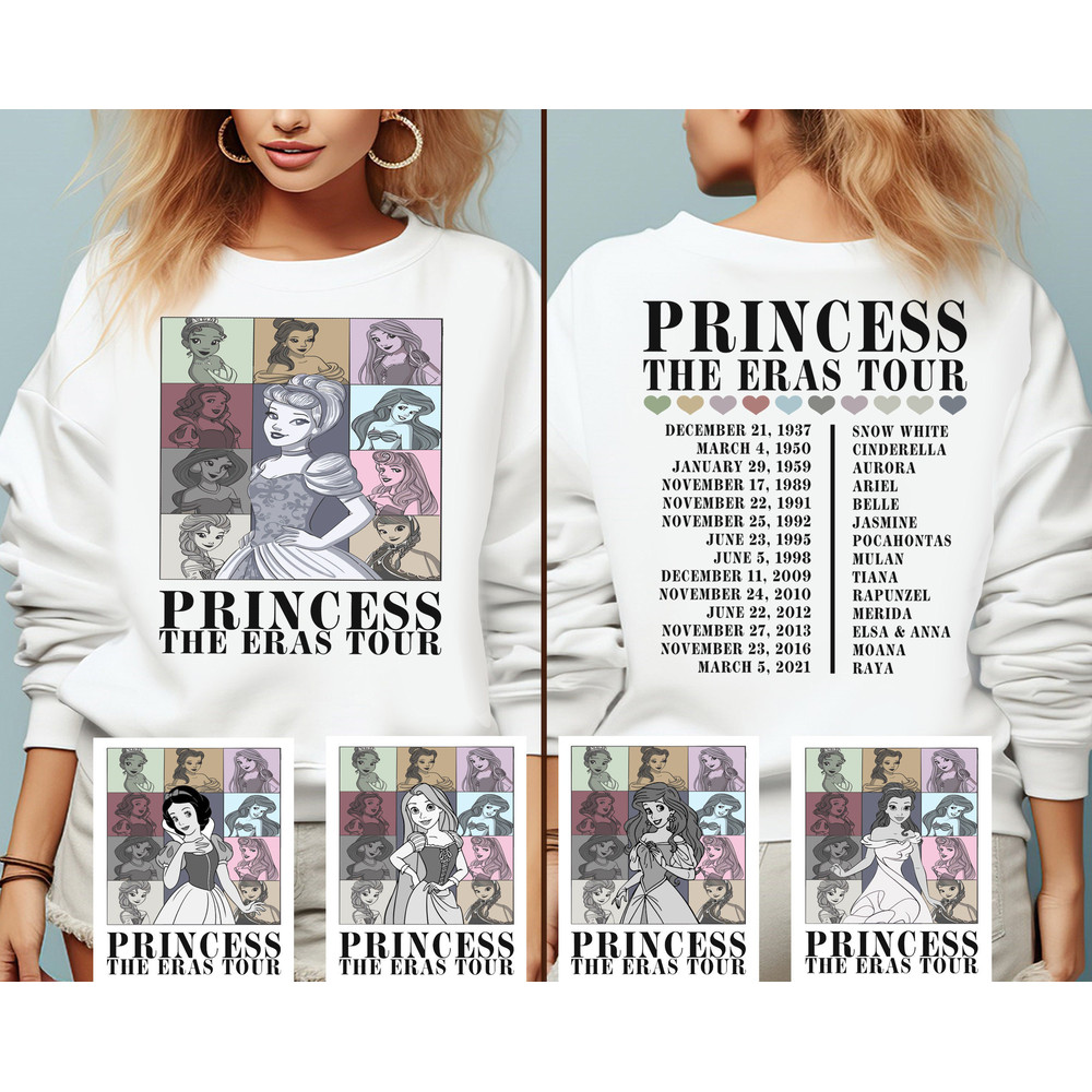 Princess The Eras Tour Shirt, Disney Princess Shirts, Disney Princess Characters Shirt, Disneyland World Shirts, Disney Family Shirt.jpg