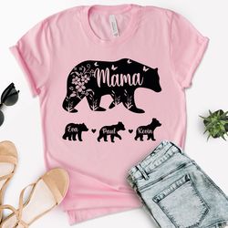 custom mama bear shirt, personalized mama shirt, family matc