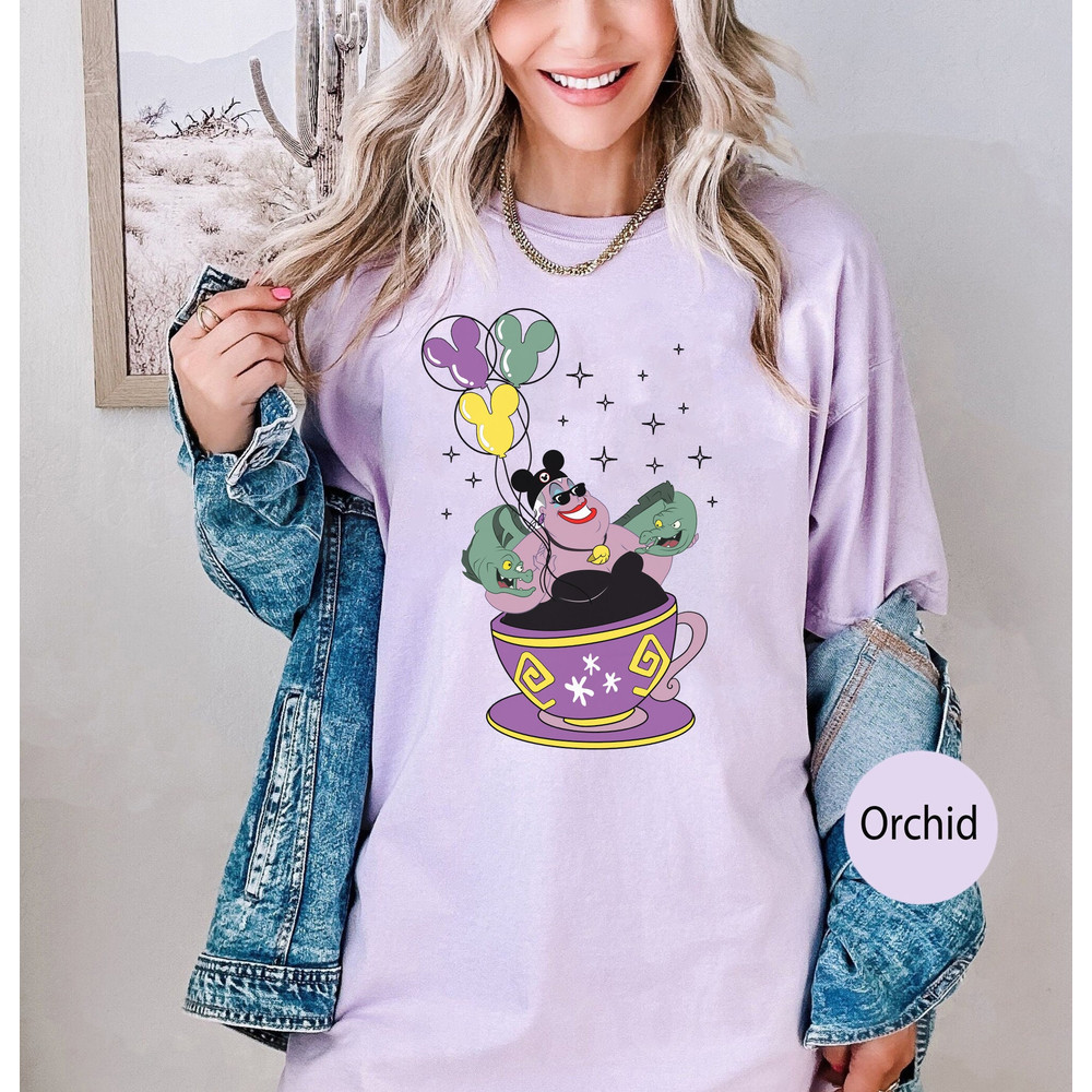 Disney Villains Shirt, Disney Teacup Shirt, Disney Balloon Shirt, Disney Characters Shirt, Cruella Ursula Yzma Shirt, Comfort Colors Shirt.jpg