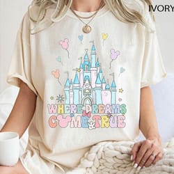 disney where dreams come true shirt, disney castle shirt, mi