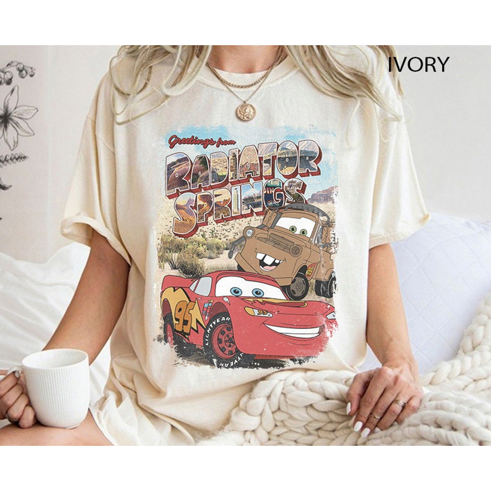 Radiator Springs Shirt, Retro Lightning McQueen Shirt, Disney Cars Shirt, Pixar Cars Shirt, Disney Cars Land Tee, Comfort Colors Shirt.jpg
