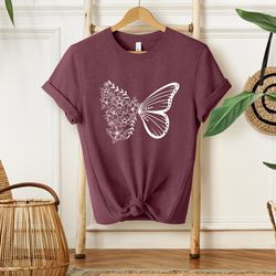 Floral Butterfly Shirt, Butterfly Shirt, Mothers Day Gift Sh