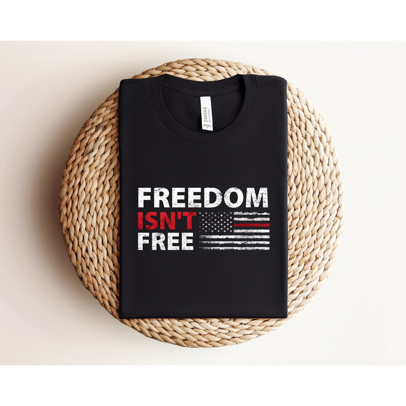 Freedom Isn't Free Shirt, Indepence Day Shirt, American Flag Design Tank Top, Patriotic V-Neck Shirt, Gift for Memorial Day, Veteran Shirt.jpg