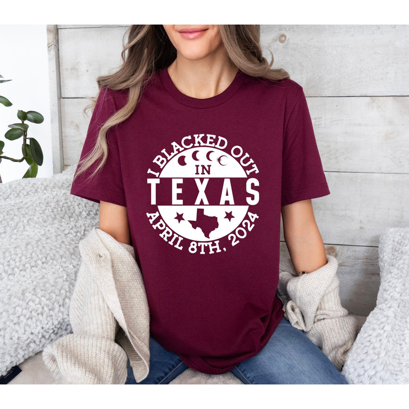I Blacked Out in Texas April 8th 2024 Shirt, Total Solar Eclipse Shirt, Path of Totality Shirt, Countdown to Totality, Celestial Shirt.jpg