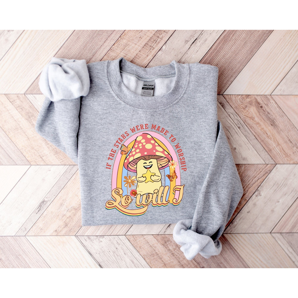 If The Stars Were Made To Worship Sweathirt, Religious Sweatshirt, Christian Gift For Women, Bible Verse, Faith Sweater, Christian Sweater.jpg