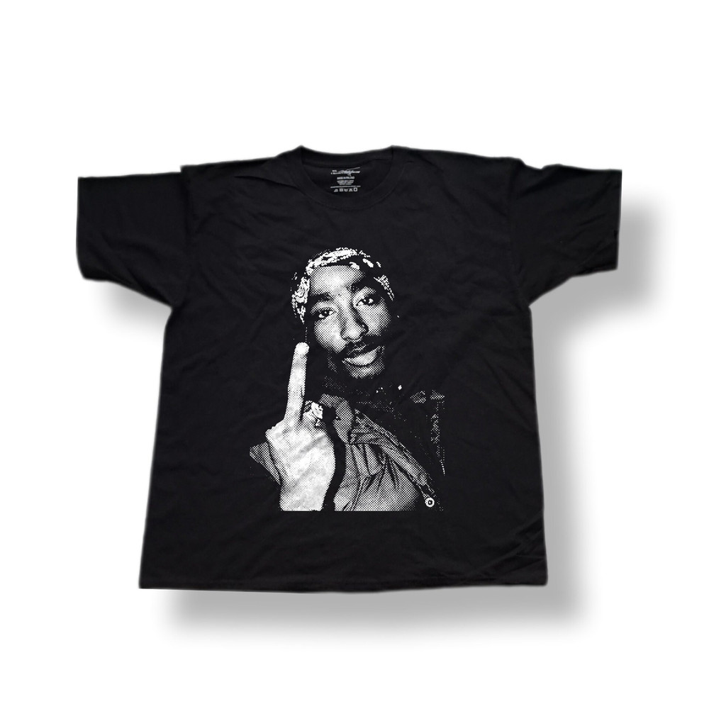 2Pac Tupac Shakur Middle Finger T-Shirt, Vintage 2Pac Rapper Hip Hop Legends Shirt, Vintage 90's Hip Hop Bootleg, 2Pack, 2Pac 90' Finger.jpg