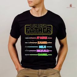 custom darth vader lightsaber father's day tee, personalized