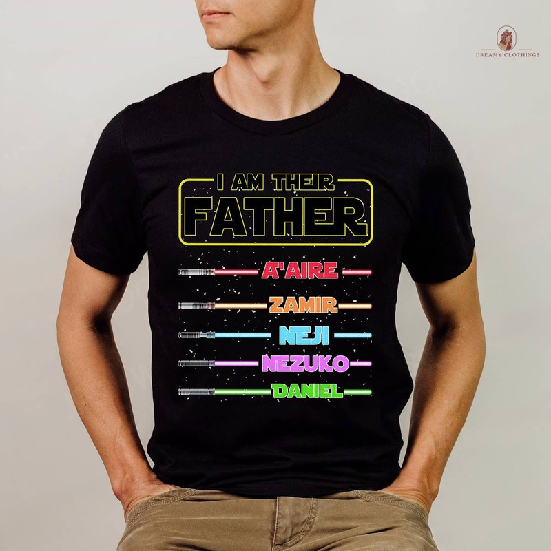 Custom Darth Vader Lightsaber Father's Day Tee, Personalized Star Wars I Am Their Father Shirt, Papa Gift Ideas, Star Wars Father Shirt.jpg