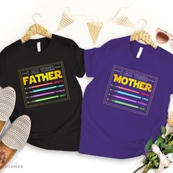 Custom Lightsaber Mother Father Tee, Star Wars Family Matchi