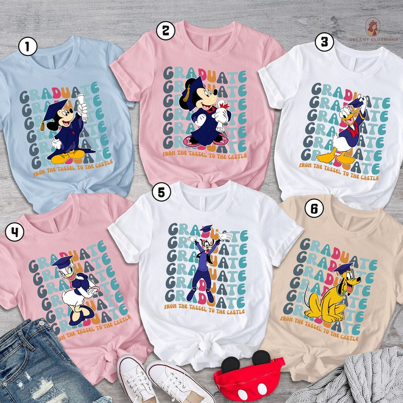 Disneyland Graduation Matching Shirt From The Tassel To The Castle Mickey and Friends Graduation Shirt Group Matching Shirt.jpg
