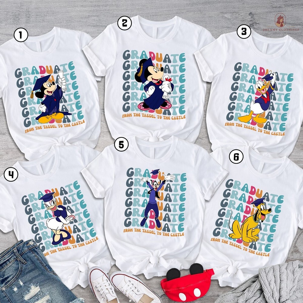 Graduation 2024 Shirt From Tassel To The Castle Shirt Mickey and Friends Graduation Shirt Graduation Group Matching Shirt.jpg