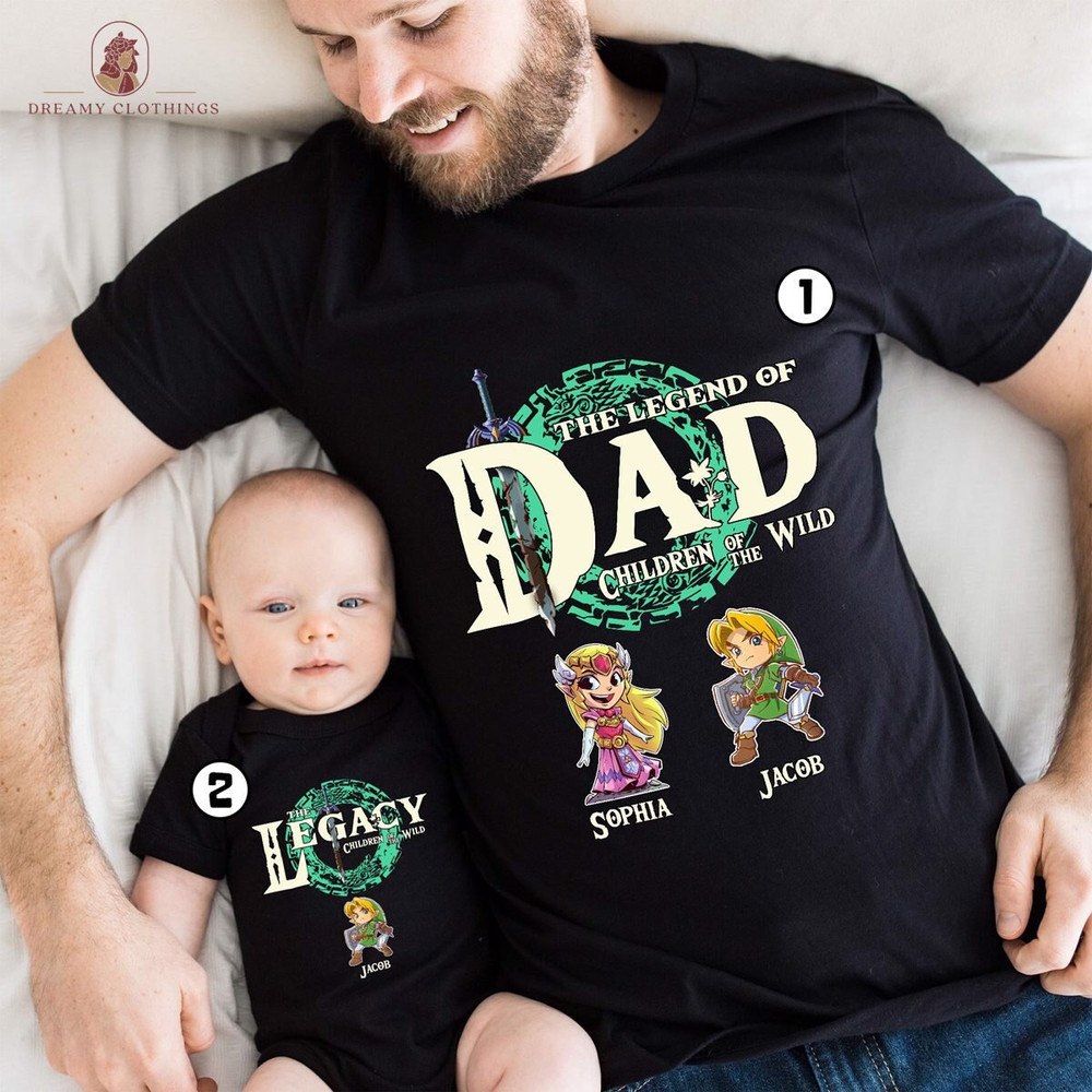 Legend Of Zelda Dad Son Matching Shirts Gamer Father Son Custom Names Shirts Zelda Dad Shirt New Dad Shirt The Legend The Legacy.jpg