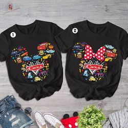 Mickey & Minnie Ears Shirt, Cars Movie Matching Tee, Disneyl