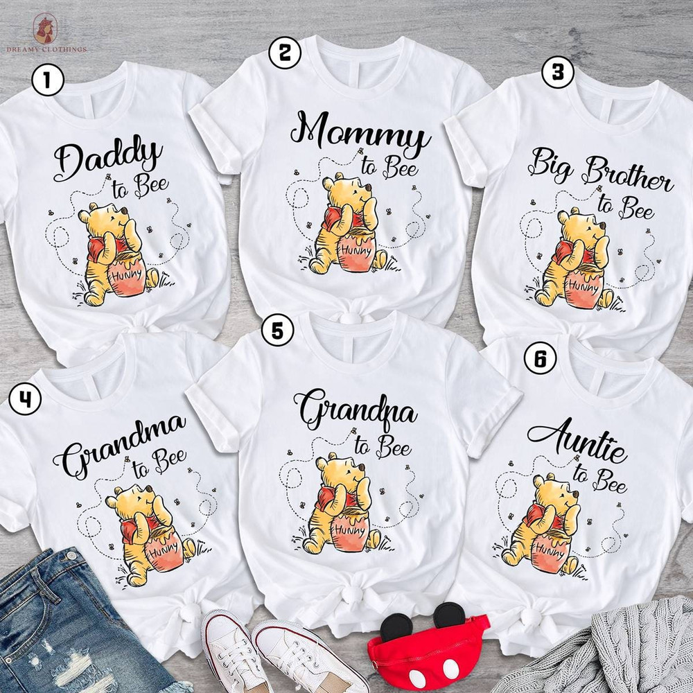 Mommy to Bee Shirt, Daddy to Bee Shirt, Pregnancy Reveal Shirt, Pooh Mommy shirt, Family Pregnancy Matching Shirt,Funny Mom Tee,New Mom Gift.jpg