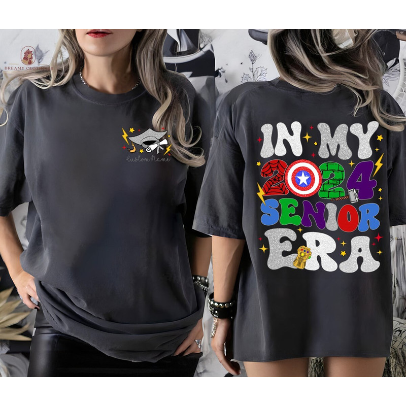 Personalized Avengers In My Senior Era Shirt  Avengers Graduation Shirt  Senior 2024 Shirt  Disneyland Superhero Shirt  Graduation Gift.jpg