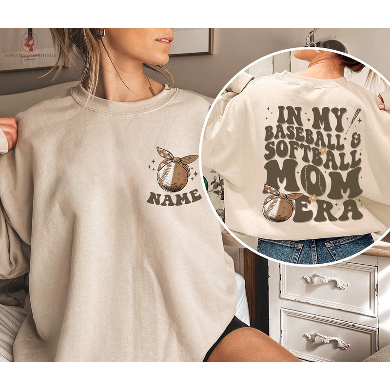 Personalized In My Baseball & Softball Mom Era Shirt, Mom Baseball Shirt, Sports Mom Shirt, Gameday Shirt, Gift for Mom, Softball Mom.jpg