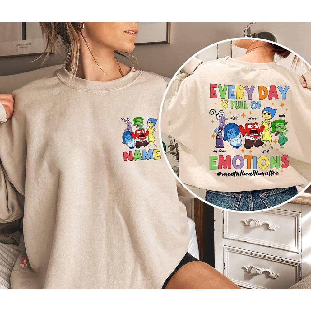 Personalized Inside Out Shirt, Every Day Is Full Of Emotions, Inside Out Characters Shirt, Family Matching Shirt, Mental Health Matter.jpg
