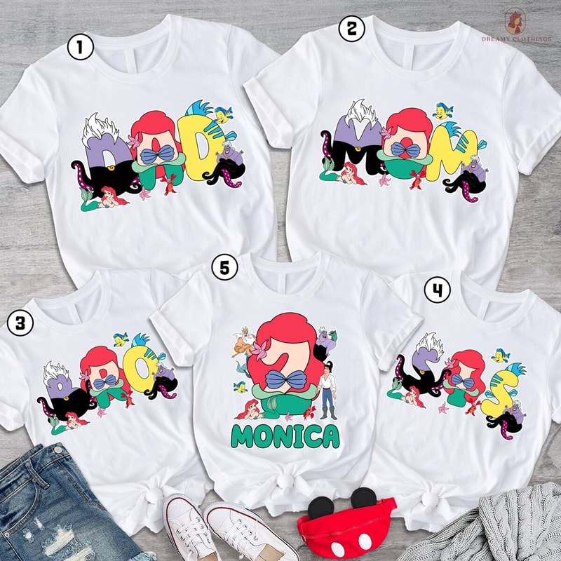 Personalized The Little Mermaid Birthday Shirt Family Birthday Shirt Disneyland Birthday Shirt The Little Mermaid Shirt.jpg