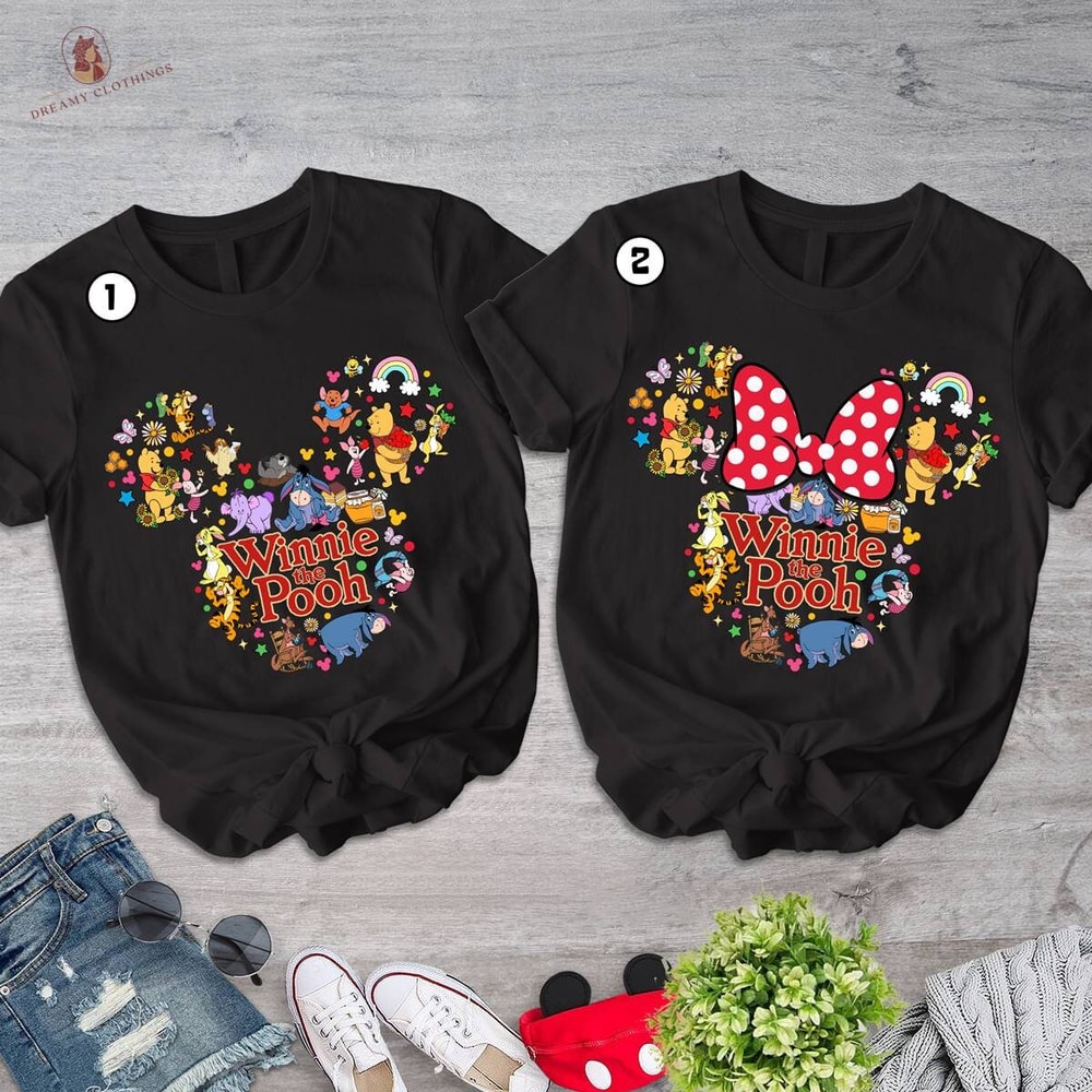 Personalized Winnie the Pooh Matching Shirt Pooh Bear Mouse Head Shirt Winnie the Pooh Birthday Shirt Disneyland Couple TShirt.jpg
