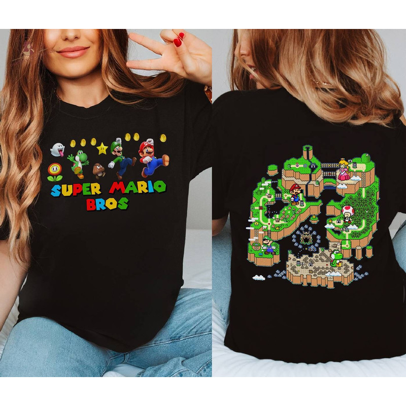 Super Mario Bros World Map Shirt, Super Mario Retro Shirt, Mario Game Shirt, Mario Land Shirt, Supe Mario Bros Birthday Party, Mario Gifts.jpg