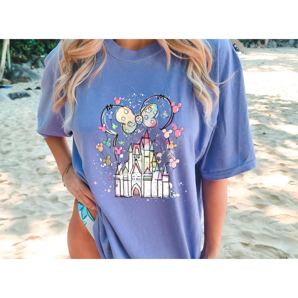 Comfort Colors Minnie Castle Valentines T-Shirt, Mouse Ear T-Shirt, Magical Kingdom Shirt, Disney Castle Shirt, Gift for Girlfriend.jpg