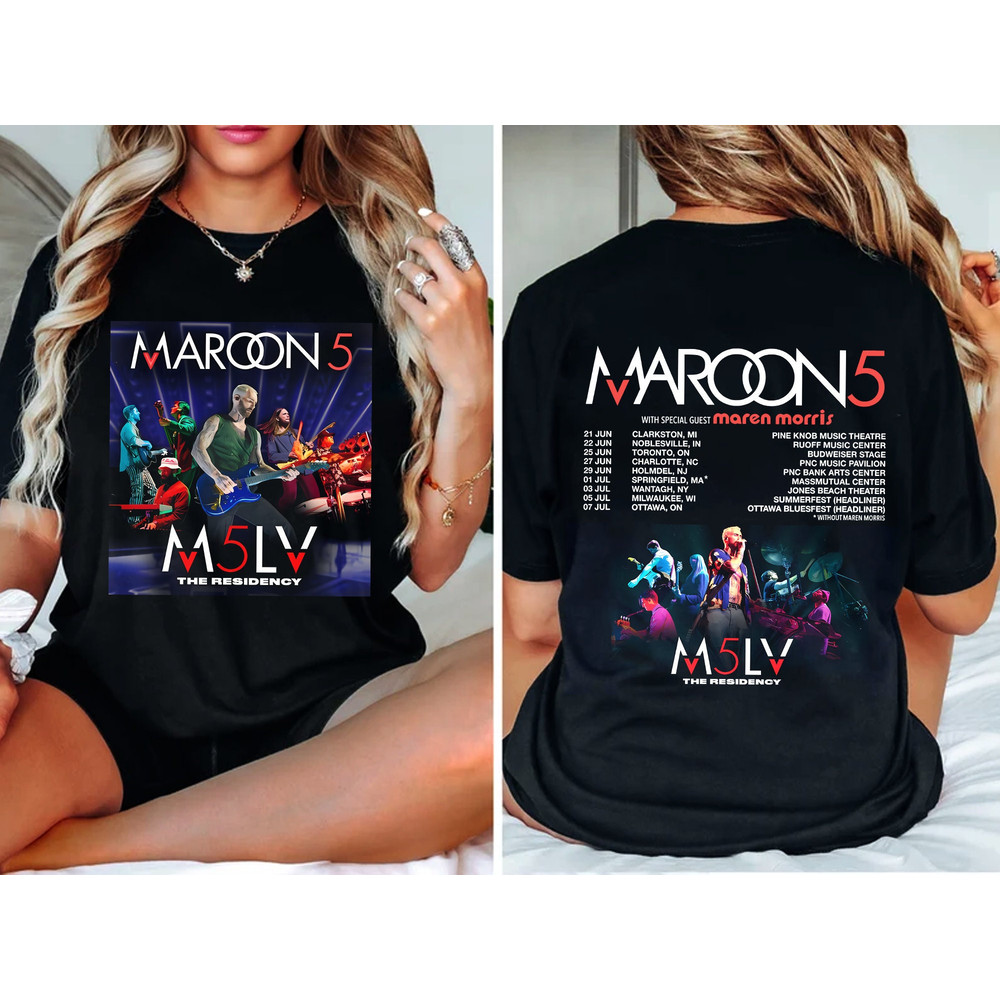Maroon 5 2024 Tour Shirt, Maroon 5 Band Fan Shirt, Maroon 5 Concert Shirt For Fan, Maroon 5 Tee Gift.jpg