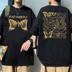 vintage paramore doodle shirt, paramore album lyrics merch, music tour 2 sides shirt, hayley williams, paramore rock ban