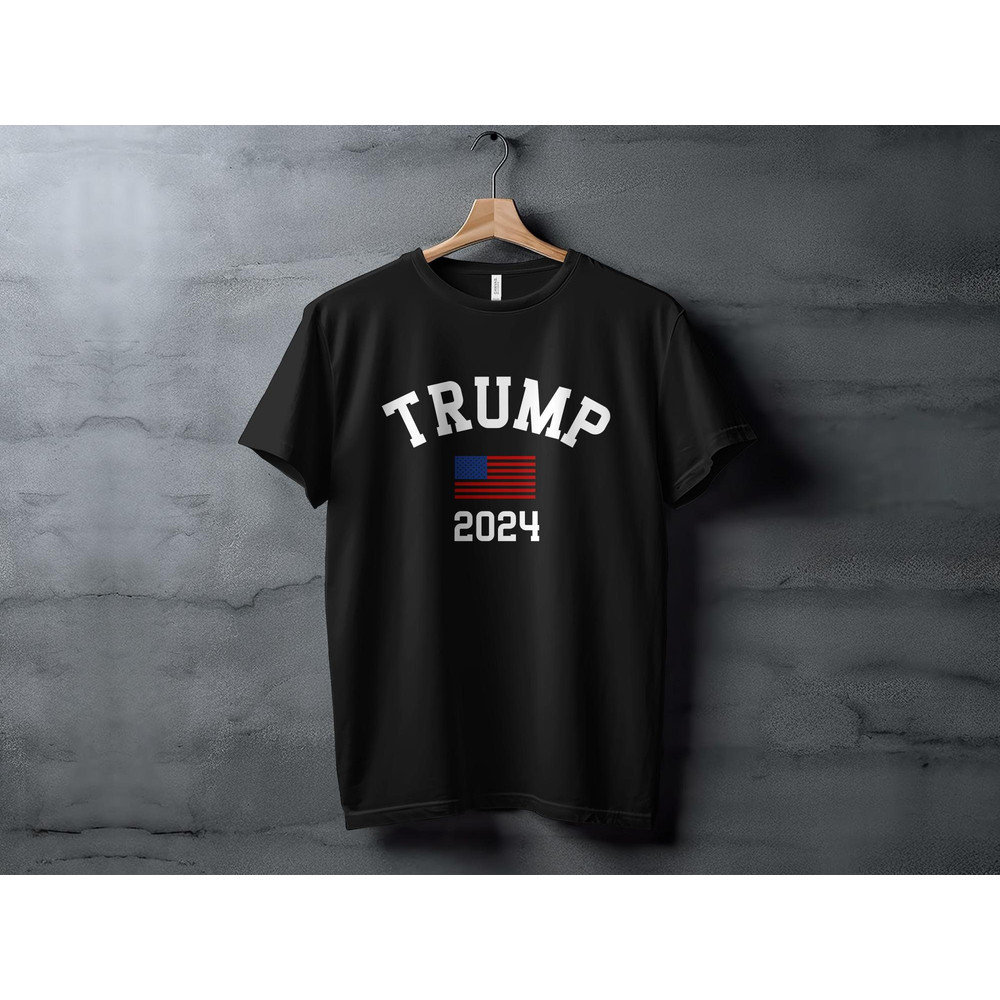 Trump 2024 American Flag Patriotic T-Shirt, Political Support Tee, Unisex Apparel for Voters.jpg