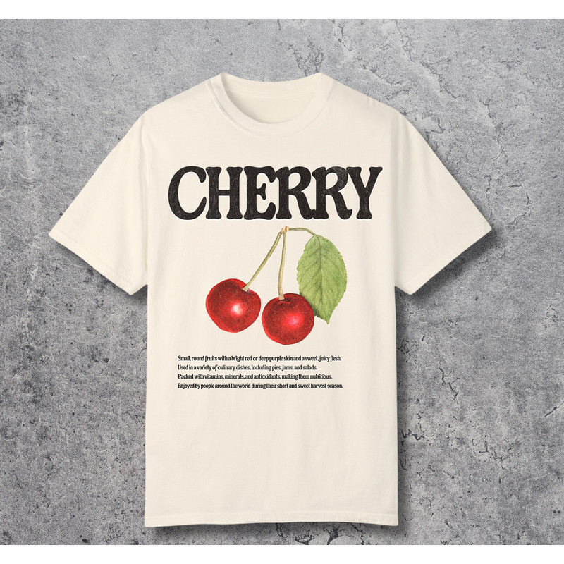 Cherry Fruit Shirt, Retro Cherry Vintage Graphic T-Shirt, Retro Cherry Fruit Tee, Oversized Cherry Tee, Vintage Y2K Shirt, Oversized Tee.jpg