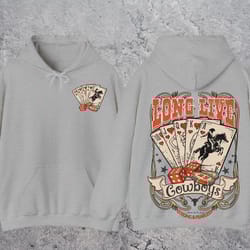 long live cowboy hoodie, vintage 90s graphic western hoodie, retro rodeo hoodie, rodeo oversize cowboy hoodie, wild west