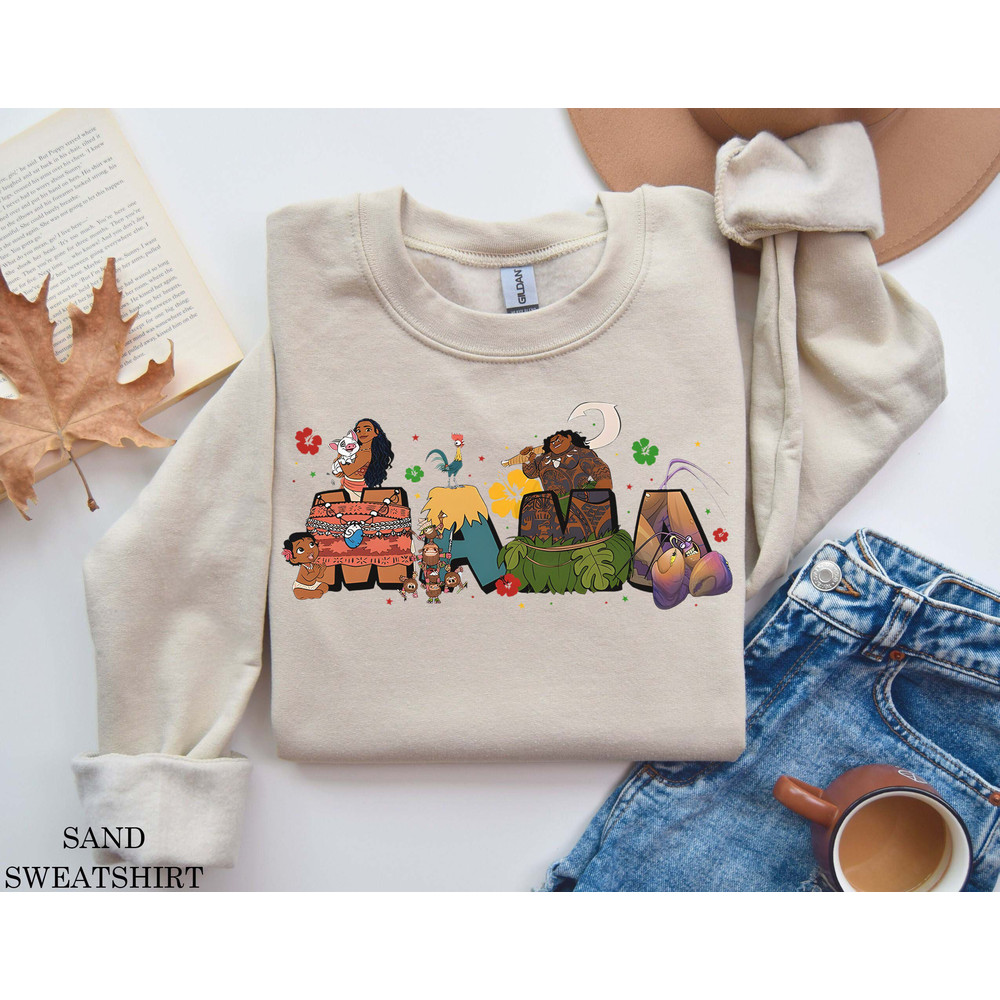 Moana Characters Squad Group Shirt, Disney Hei Hei Pua Maui Tamatoa Matching Tee, Princess Moana Maui Mama Shirt, Mothers Day Gift, Mama Tee.jpg