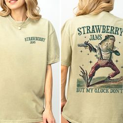 strawberry jams but my glock dont vintage graphic t-shirt, retro frog shirt, oversized shirt, glock gift, oversized