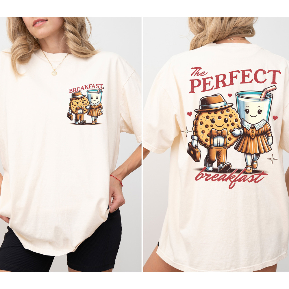 The Perfect Breakfast Shirt, Retro Breakfast Vintage Graphic T-Shirt, Retro Cookies Tee, Oversized Milk Tee, Vintage Y2K, Breakfast Club.jpg