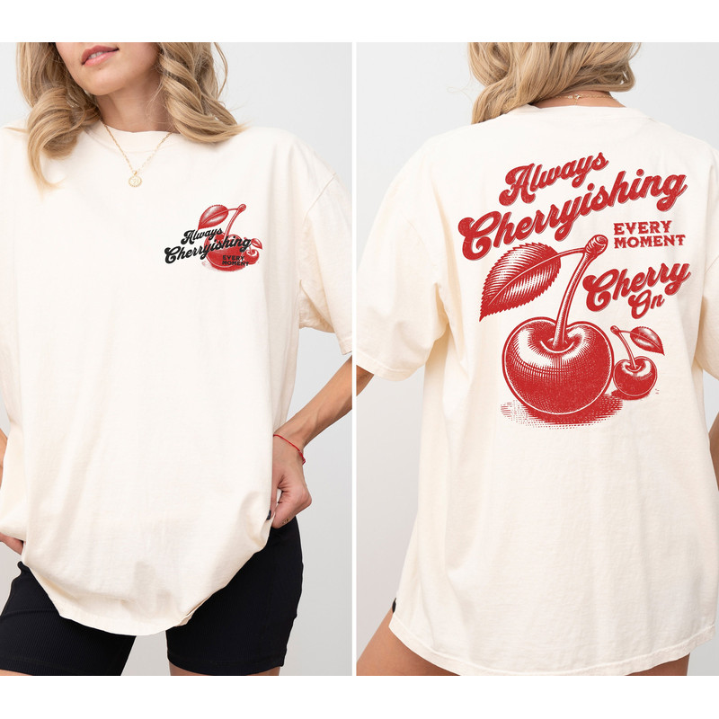 Vintage Cherry Shirt, Retro Cherry Vintage Graphic T-Shirt, Retro Cherry Fruit Tee, Oversized Cherry Tee, Vintage Y2K Shirt, Oversized Tee.jpg