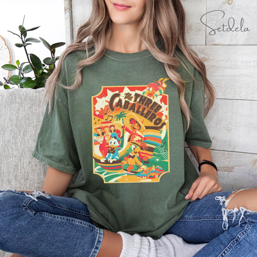 Disney The Three Caballeros Classic Retro Comfort Colors Shirt, Magic Kingdom Shirts, Family Matching Tee Trip Unisex T-shirt, Disney Shirts.jpg