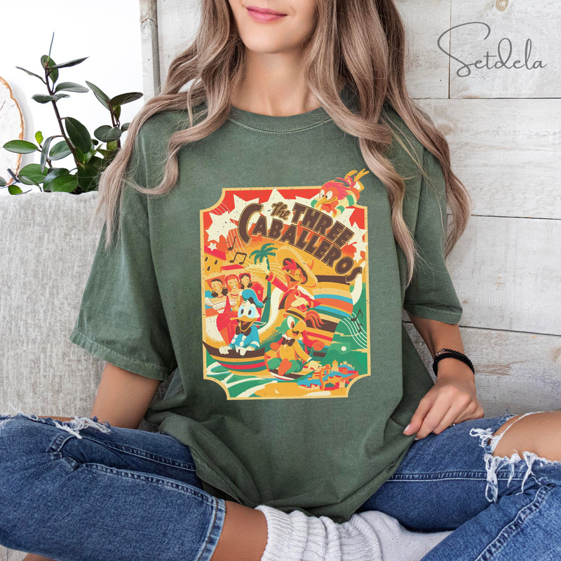 Disney The Three Caballeros Classic Retro Comfort Colors Shirt, Magic Kingdom Shirts, Family Matching Tee Trip Unisex T-shirt, Disney Shirts.jpg