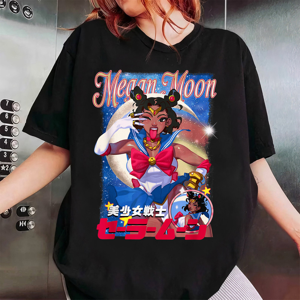 Retro Megan Moon Megan T-Shirt, Megan Thee Stallion 90s Anime Shirt, Megan Cosplay Art Shirt, Stallion Fan Shirt, Hot Girl Summer Shirt.jpg
