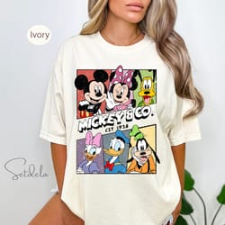 vintage mickey & co 1928 comfort colors shirt, mickey and friends shirt, vintage disneyland shirt, disneyworld shirt, di